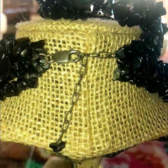 Black agate 5 strand necklace & matching bracelet - Picture 6 of 6